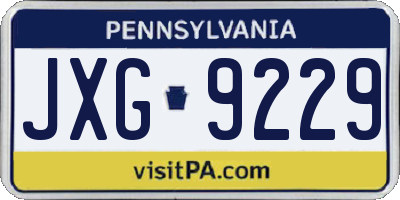 PA license plate JXG9229