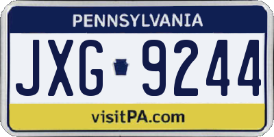 PA license plate JXG9244
