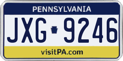 PA license plate JXG9246