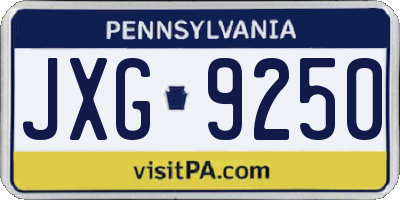 PA license plate JXG9250