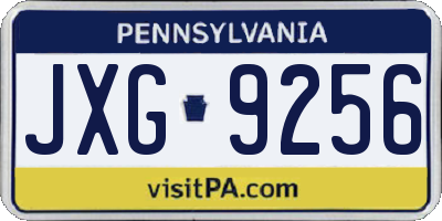PA license plate JXG9256
