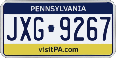 PA license plate JXG9267