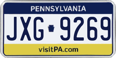 PA license plate JXG9269