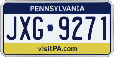 PA license plate JXG9271