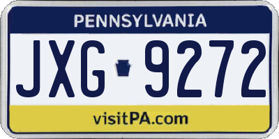 PA license plate JXG9272