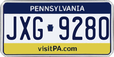 PA license plate JXG9280