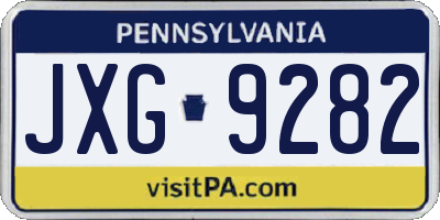 PA license plate JXG9282