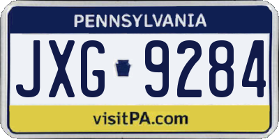 PA license plate JXG9284