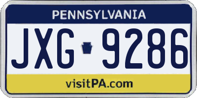 PA license plate JXG9286