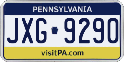 PA license plate JXG9290