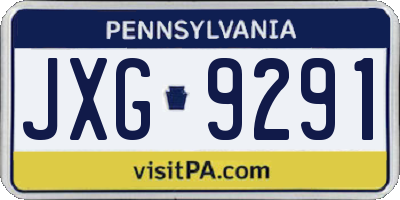 PA license plate JXG9291