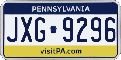 PA license plate JXG9296
