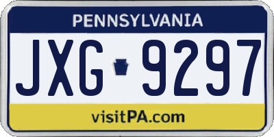 PA license plate JXG9297