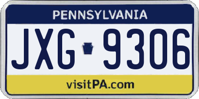 PA license plate JXG9306