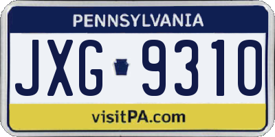 PA license plate JXG9310