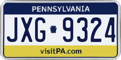 PA license plate JXG9324