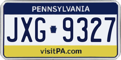 PA license plate JXG9327