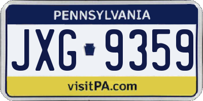 PA license plate JXG9359