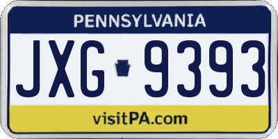 PA license plate JXG9393