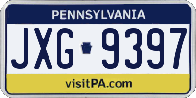 PA license plate JXG9397