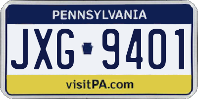 PA license plate JXG9401