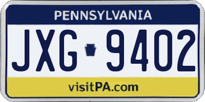 PA license plate JXG9402