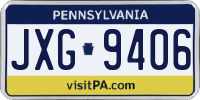 PA license plate JXG9406