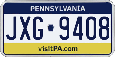 PA license plate JXG9408