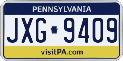 PA license plate JXG9409