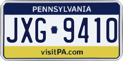 PA license plate JXG9410