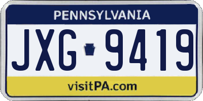 PA license plate JXG9419
