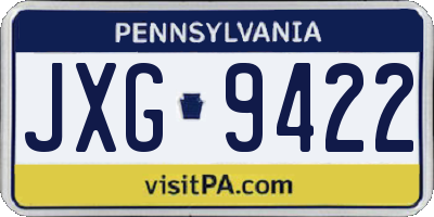 PA license plate JXG9422
