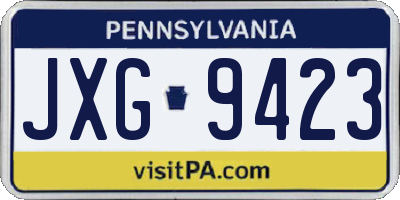 PA license plate JXG9423