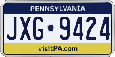 PA license plate JXG9424