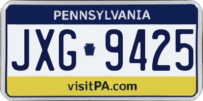 PA license plate JXG9425