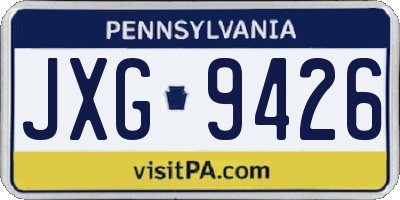 PA license plate JXG9426