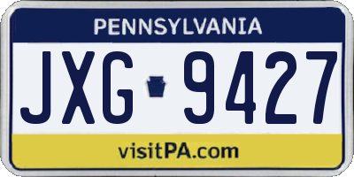 PA license plate JXG9427