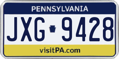 PA license plate JXG9428