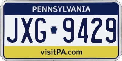 PA license plate JXG9429