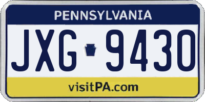 PA license plate JXG9430