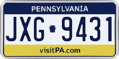 PA license plate JXG9431