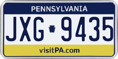PA license plate JXG9435
