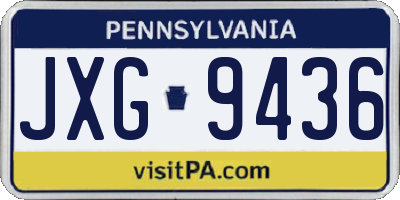 PA license plate JXG9436