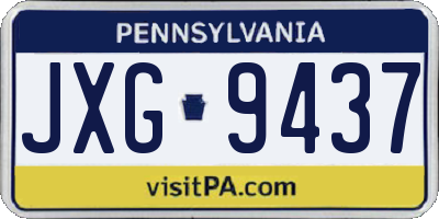 PA license plate JXG9437