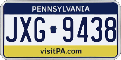 PA license plate JXG9438