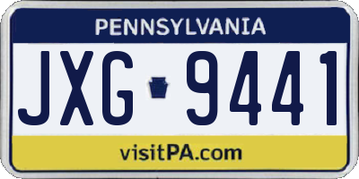PA license plate JXG9441