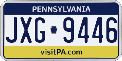 PA license plate JXG9446