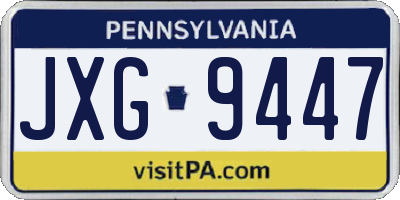 PA license plate JXG9447