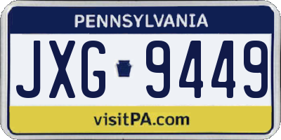 PA license plate JXG9449