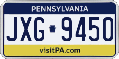 PA license plate JXG9450